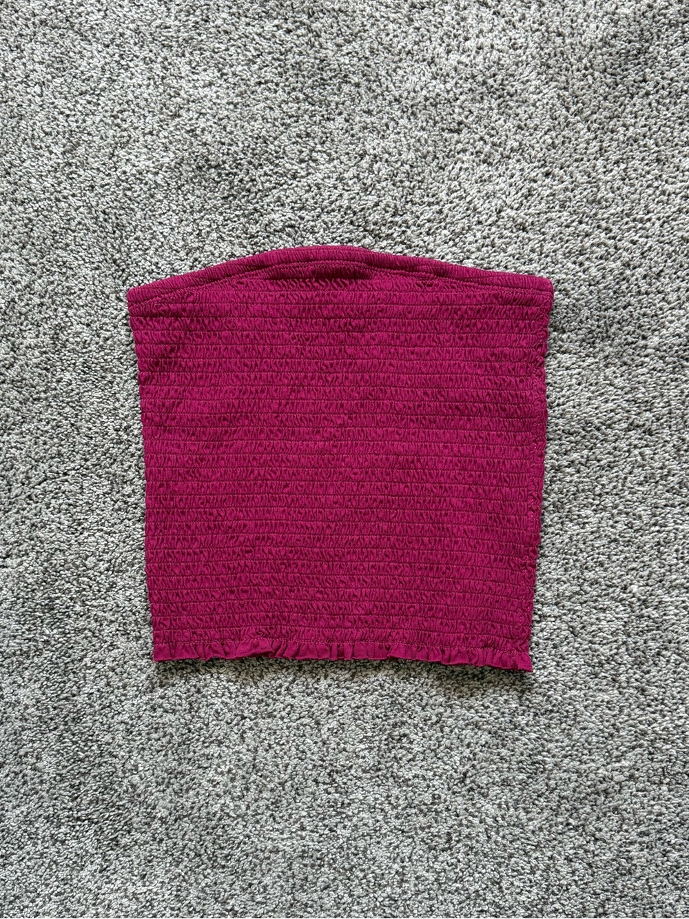Garage Magenta Smocked Tube Top